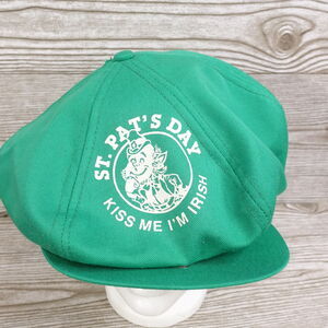 VINTAGE ST PATTYS DAY GREEN ADJUSTABLE NEWSBOYS HAT CAP